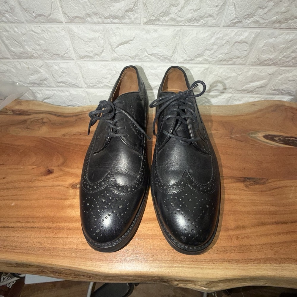 Polo Ralph Lauren Moseley Wingtip Oxford‎ Dress Shoes Black Leather Men's 11D